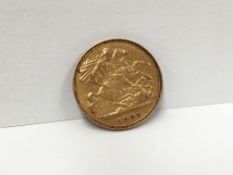 A 1903 gold half sovereign
