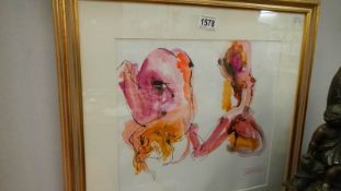 A studio stamped impressionist watercolour of 2 posing nudes by Peter Collins A.R.C.A.