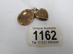 2 9ct gold lockets (7 grams)