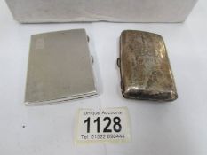 A silver cigarette case and a silver vesta case one Birmingham 1931/31,