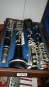 A cased pair of 'Sterling' French make Selmer rosewood clarinets in original case