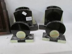 2 pairs of marble clock side pieces