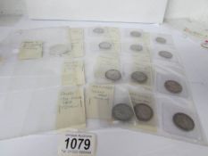 13 GB silver coins - Victoria/Edward VII/George V and George VI