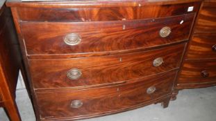 A mahogany brow front 3 drawer chest