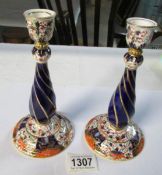 A pair of Davenport Longport candlesticks