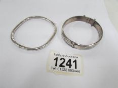 2 silver bangles