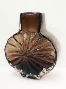 A Whitefriars glass sunburst cinnamon vase,