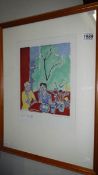 A Henri Matisse Heliogravure print entitled 'Deux Filletted Fond Rouge Et Vert' (Two Girlsl red and