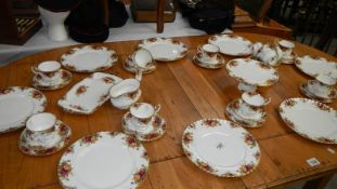 Approximately 45 pieces of first quality Royal Albert Old Country Roses tea and dinner ware,