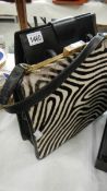 2 vintage handbags, 1 Zebra,