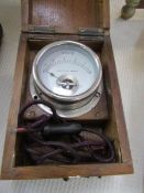 A vintage cased voltmeter