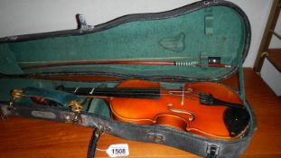 A modern cased violin marked Skylark brand
