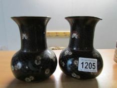 A pair of old cloissonne vases