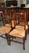 A set of 6 19th century rush seated chairs