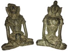 Male and Female fertility symbol figures believed to be from Asia (possibly Cambodia or Burma)