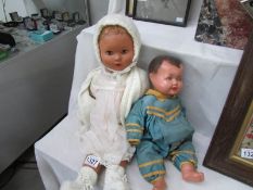 2 mid 20th century composition dolls