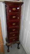A tall mahogany 6 drawer chest