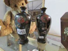 A pair of old cloissonne vases