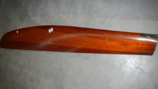 A wooden airplane propeller