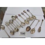 15 silver spoon including souvenir,