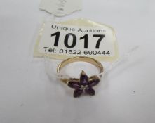 A 9ct gold amethyst ring,