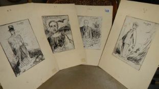 4 original 1920/30's cartoons/drawings by H George Woodridge featuring Ramsey Macdonald,