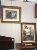 2 framed and glazed engravings