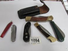 6 assorted pocket and pen knives