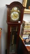 A modern mahogany Grandmother clock