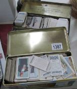 2 large tins of approximately 1800 cigarette cards including Player's, Wills, Gallagher, Ogden's,