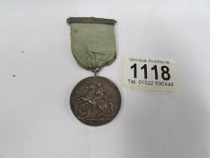 An 1893 Army Temperance Association 'Watch and be Sober' fidelity medal