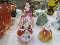 4 Royal Doulton figurines being Fragrance, Fair Maiden,