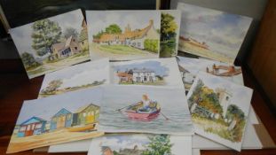 A collection of watercolours, drawings, limited edition prints including artist proof etching,
