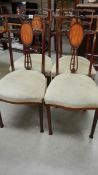 A set of 4 Edwardian mahogany inlaid chairs,