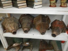 4 old cast drain pipe tops