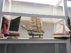 3 model sailing boats