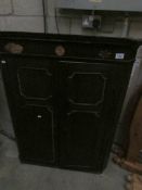 A oak corner cupboard,