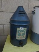 An old paraffin can with sign for Esso blue parafin