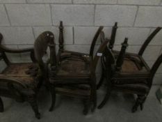 A set of 5 19th century mahogany chairs for restoration