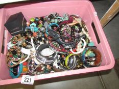 A large box of costume jewellery