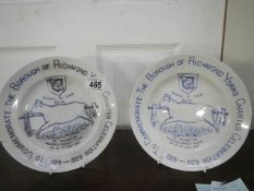 2 commemorative plates of Richmond's charter a/f