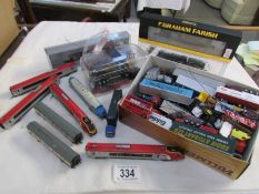 An N gauge model railway consisting of track, engines, rolling stock, accessories etc by Bachman,