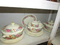 18 pieces of Wedgwood Swansea dinner ware including tureens