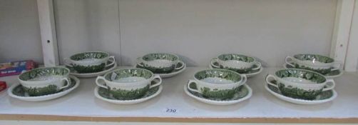 6 Adam's soup bowls and saucers