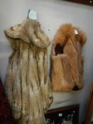 A musquash fur coat and a fox fur waistcoat
