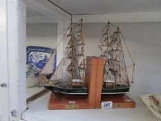 A pair of Cutty Sark book ends