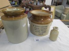 A stoneware advertising jar for D.