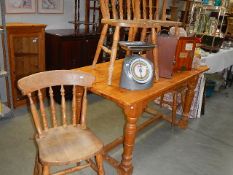 A good old pine table and 4 chairs