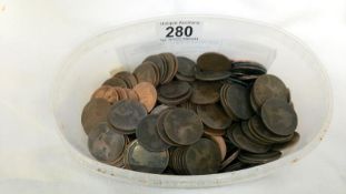 A box of Victorian pennies & half pennies