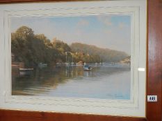 A large picture of a river scene by Peter Symonds